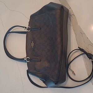 Coach Christie Carryall Dark Brown and Black Shoulder Bag